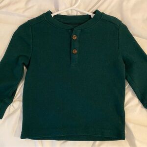 Boys Toddler Kids Dark Hunter Green Henley Shirt